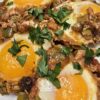 Eggs with fresh and spring onion