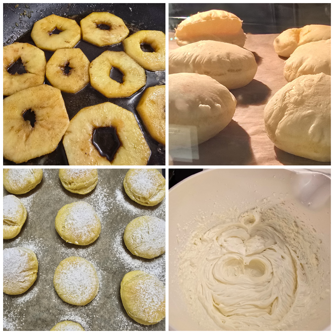 Caramelized apples with mascarpone and puff pustry