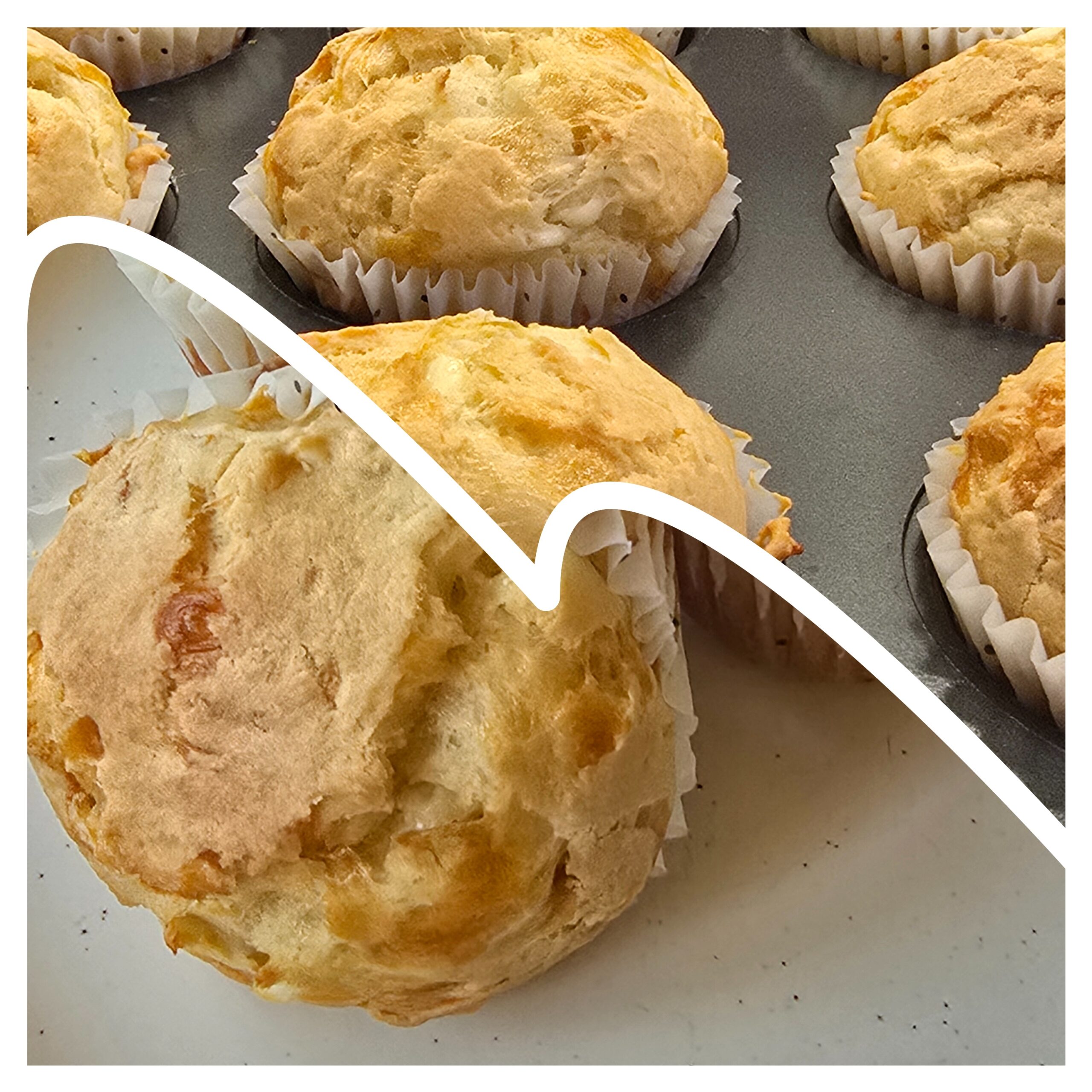 Muffins with cheese and mozzarella