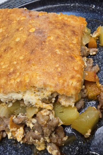 Musaka with potatoes and grounded meat