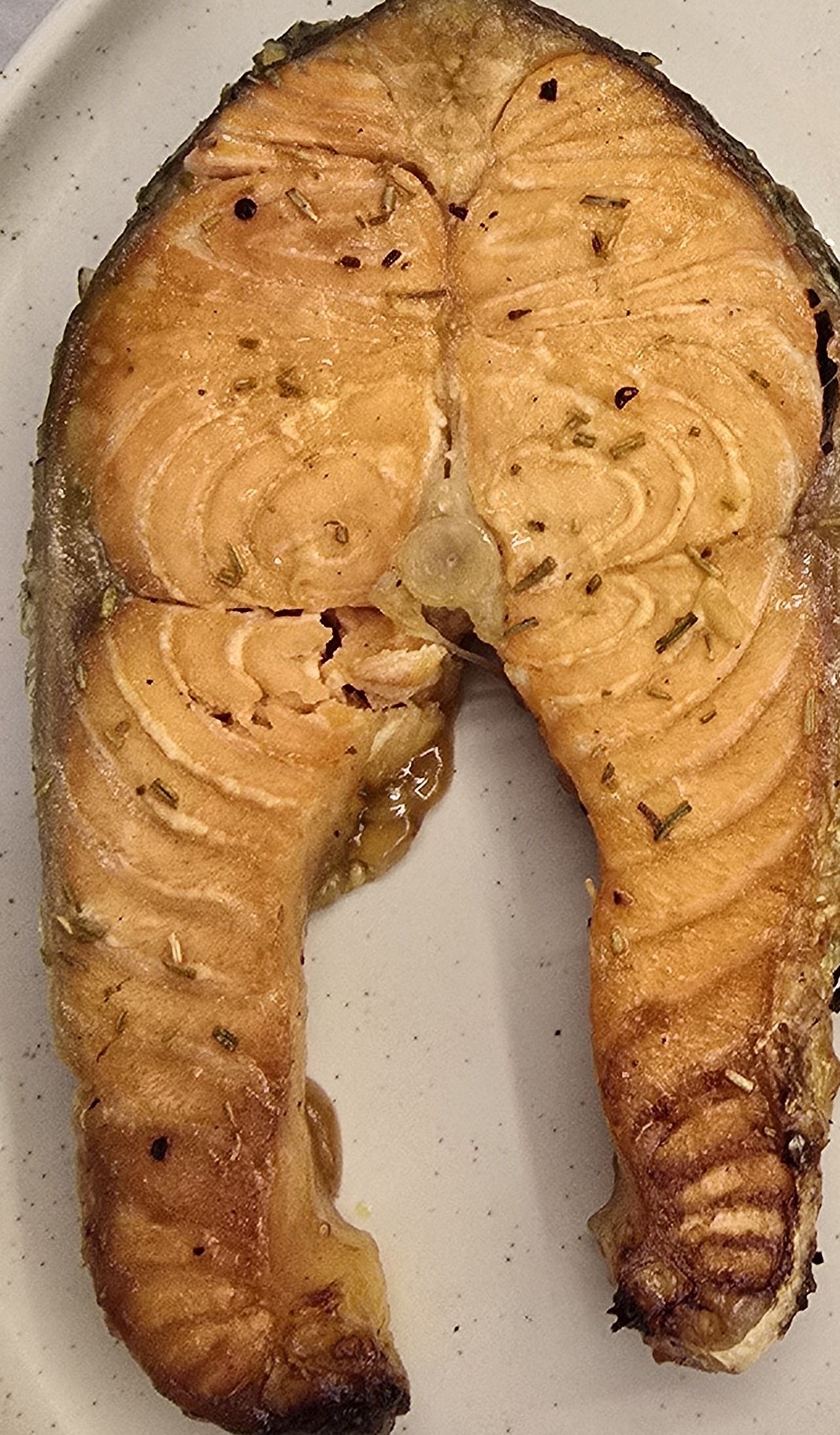 Salmon cutlet with mustard and honey