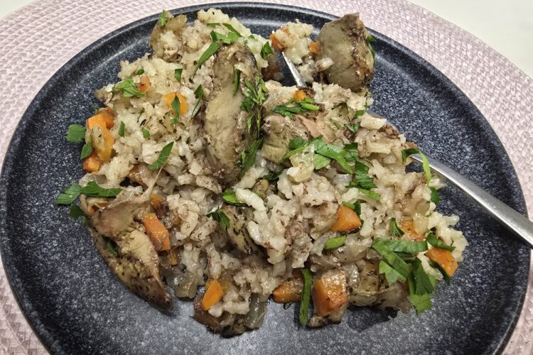 Chicken liver with rice