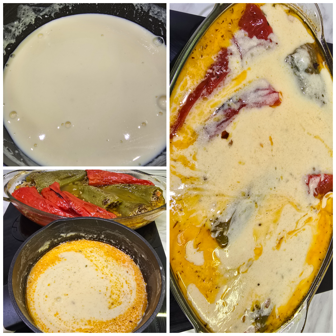 Stuffed peppers with minced meat and rice