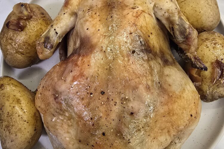 Whole baked chicken