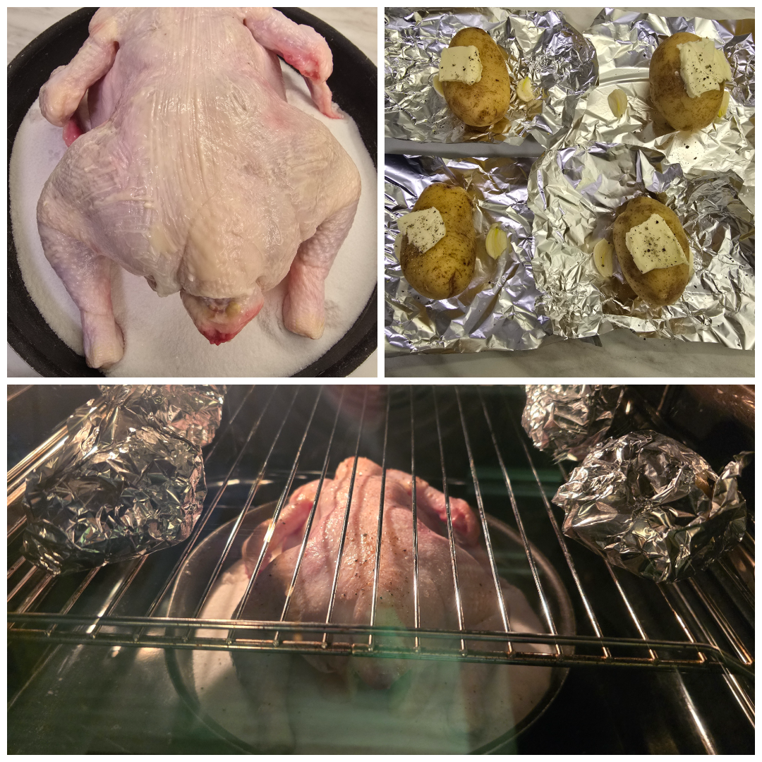 Baked chicken with salt