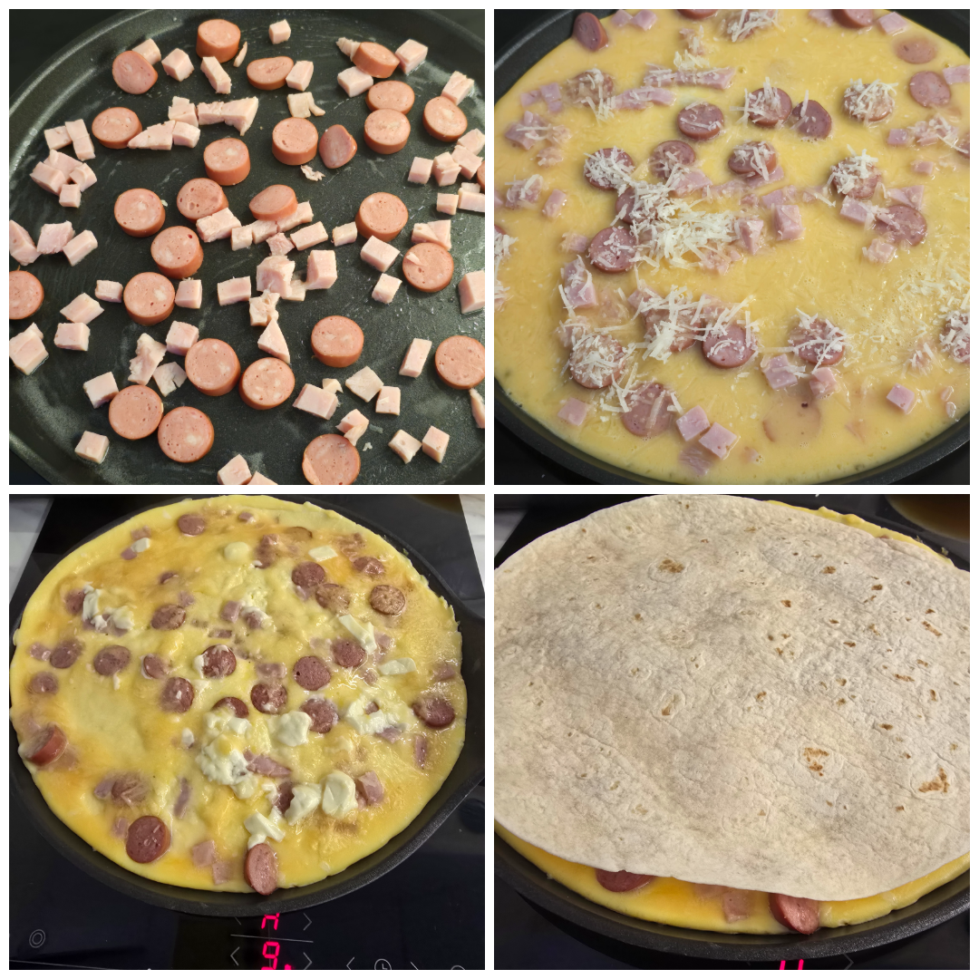 Tortilla rolls with eggs