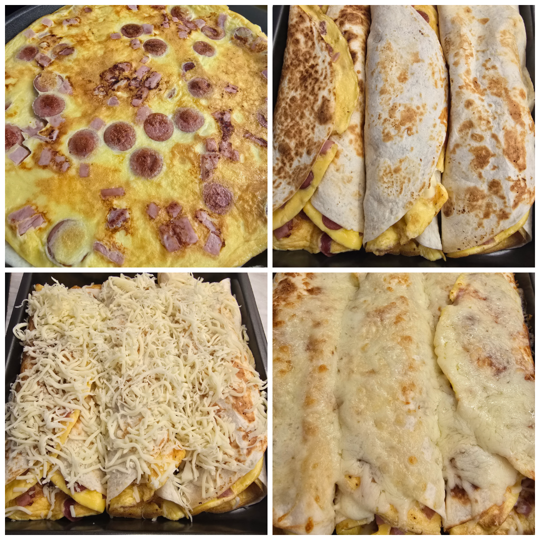 Tortilla rolls with eggs