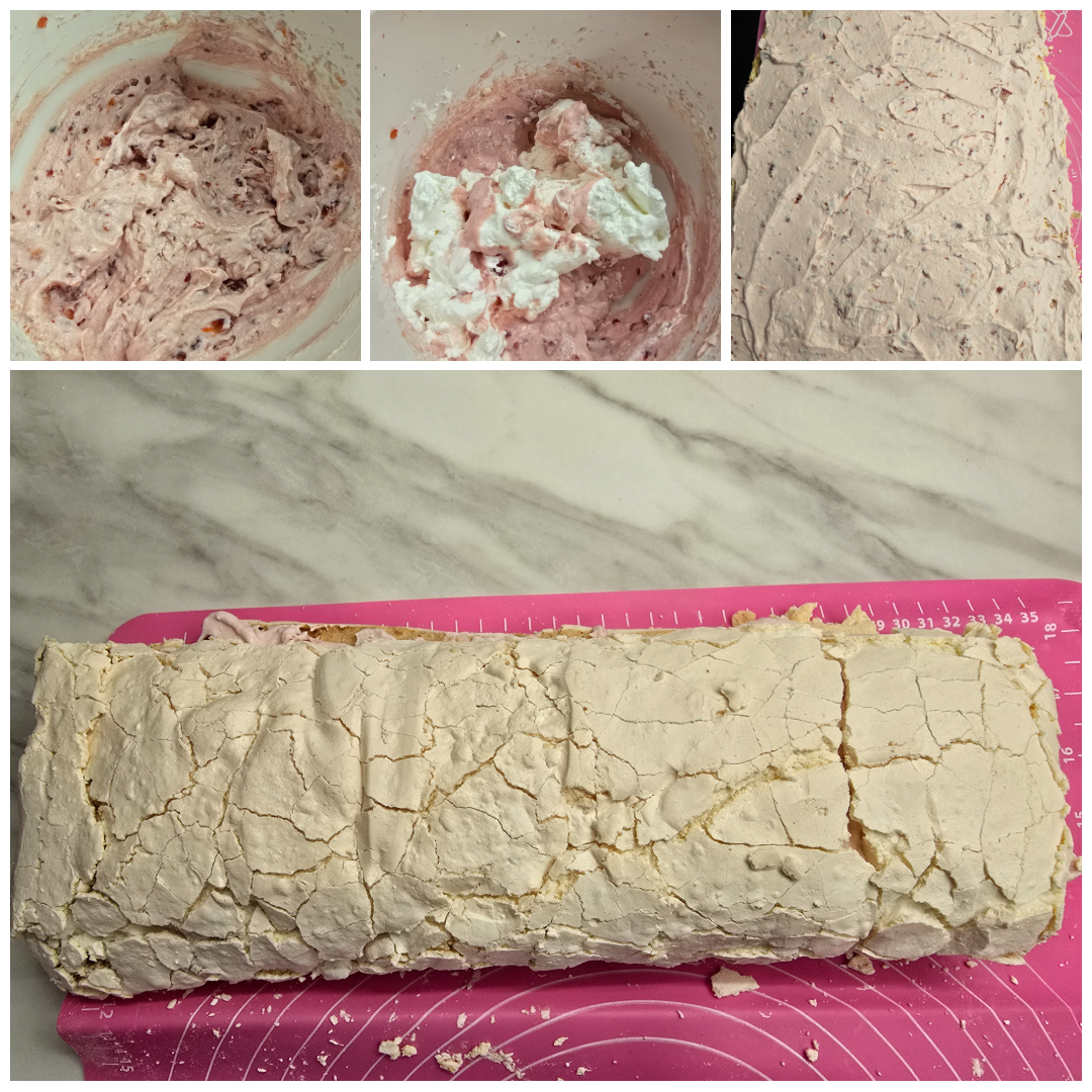 Strawberry cream swiss roll