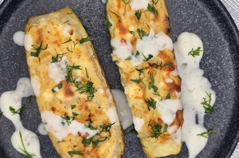 Perfect Zucchini Boats with Eggs, Feta, and Mozzarella  (Video)