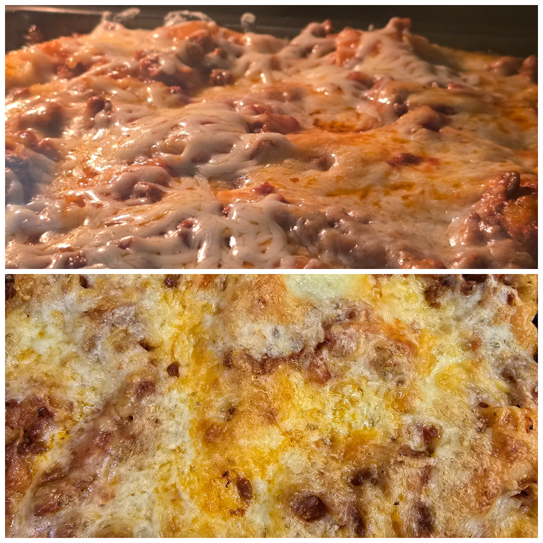 Lazagna with cottage cheese and mozzarella