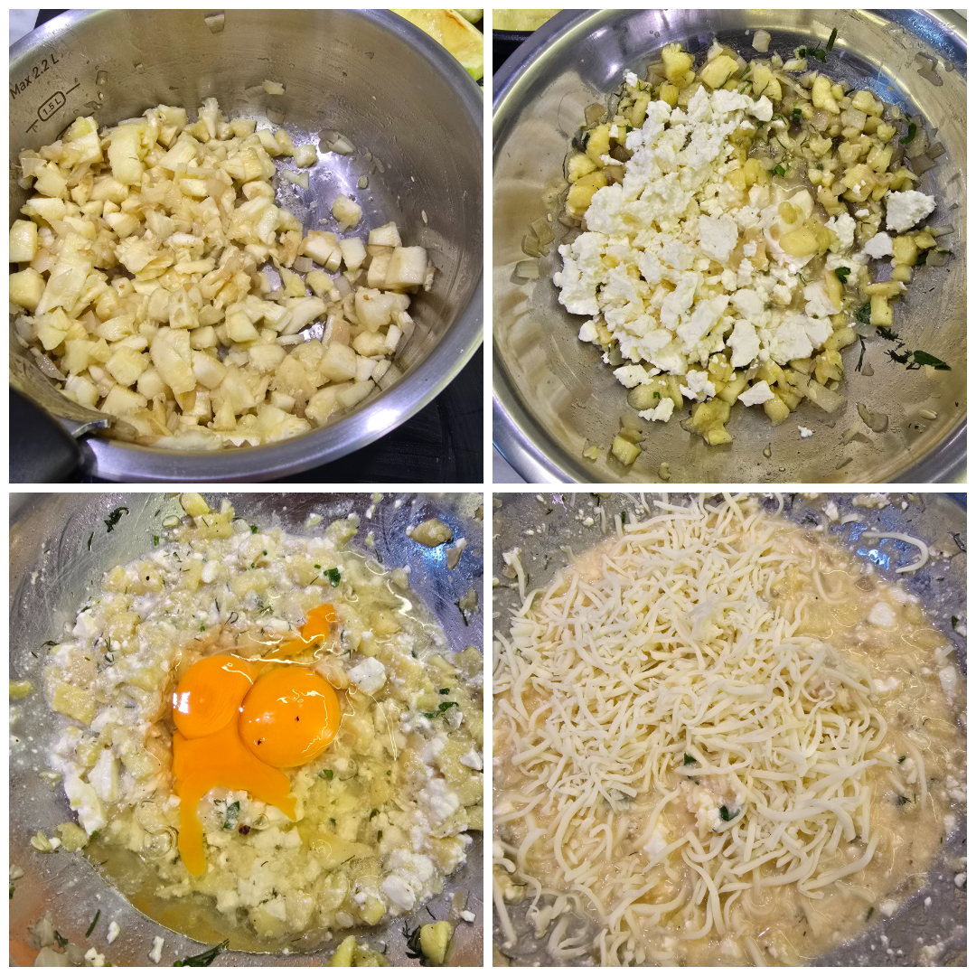 Zucchini boats with feta cheese