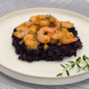 Shrimp with black rice