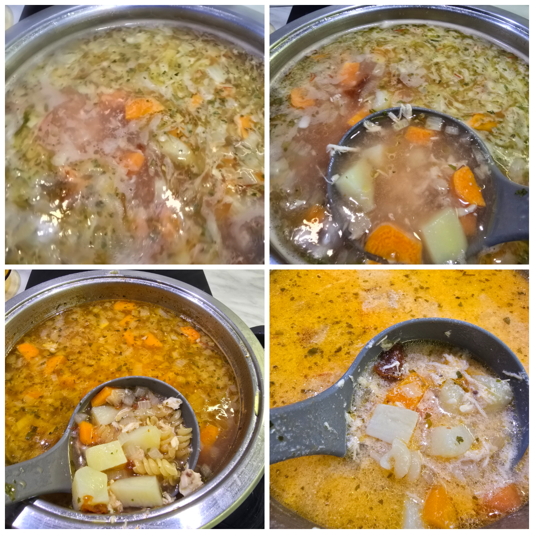 Chicken soup with fusilli