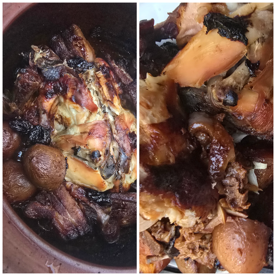 Pork ribs with whole chicken