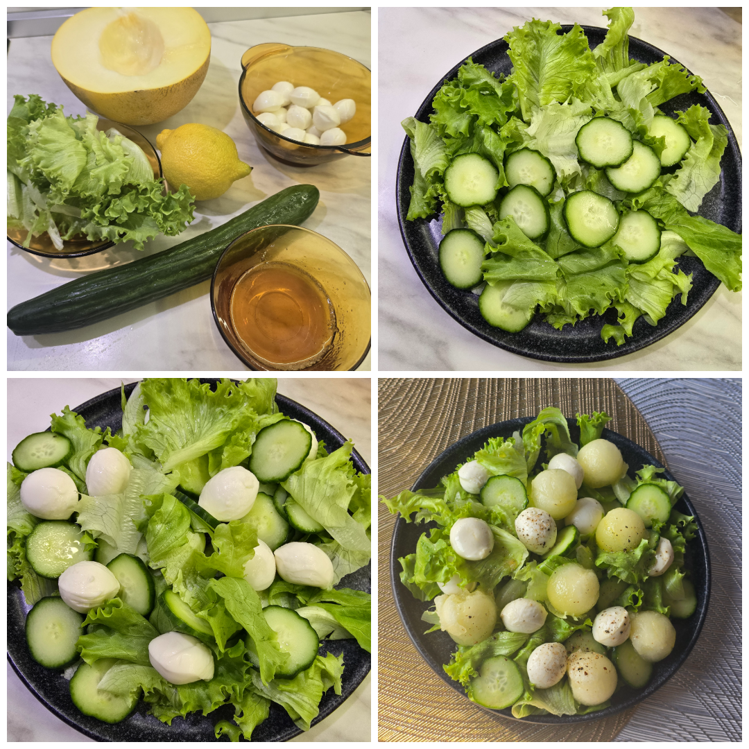 Mozzarella and melon salad