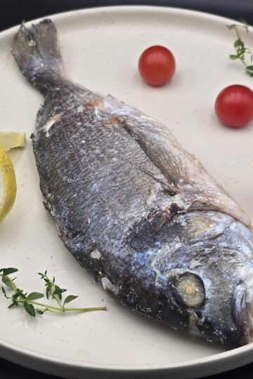 Baked bream in sea salt