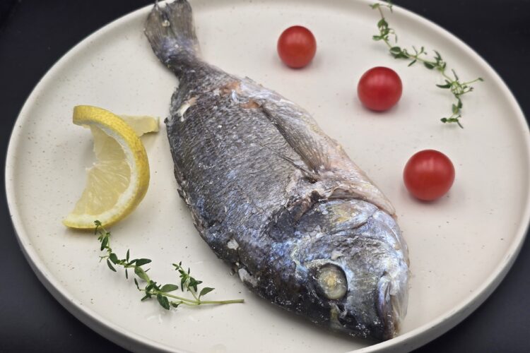 Baked bream in sea salt