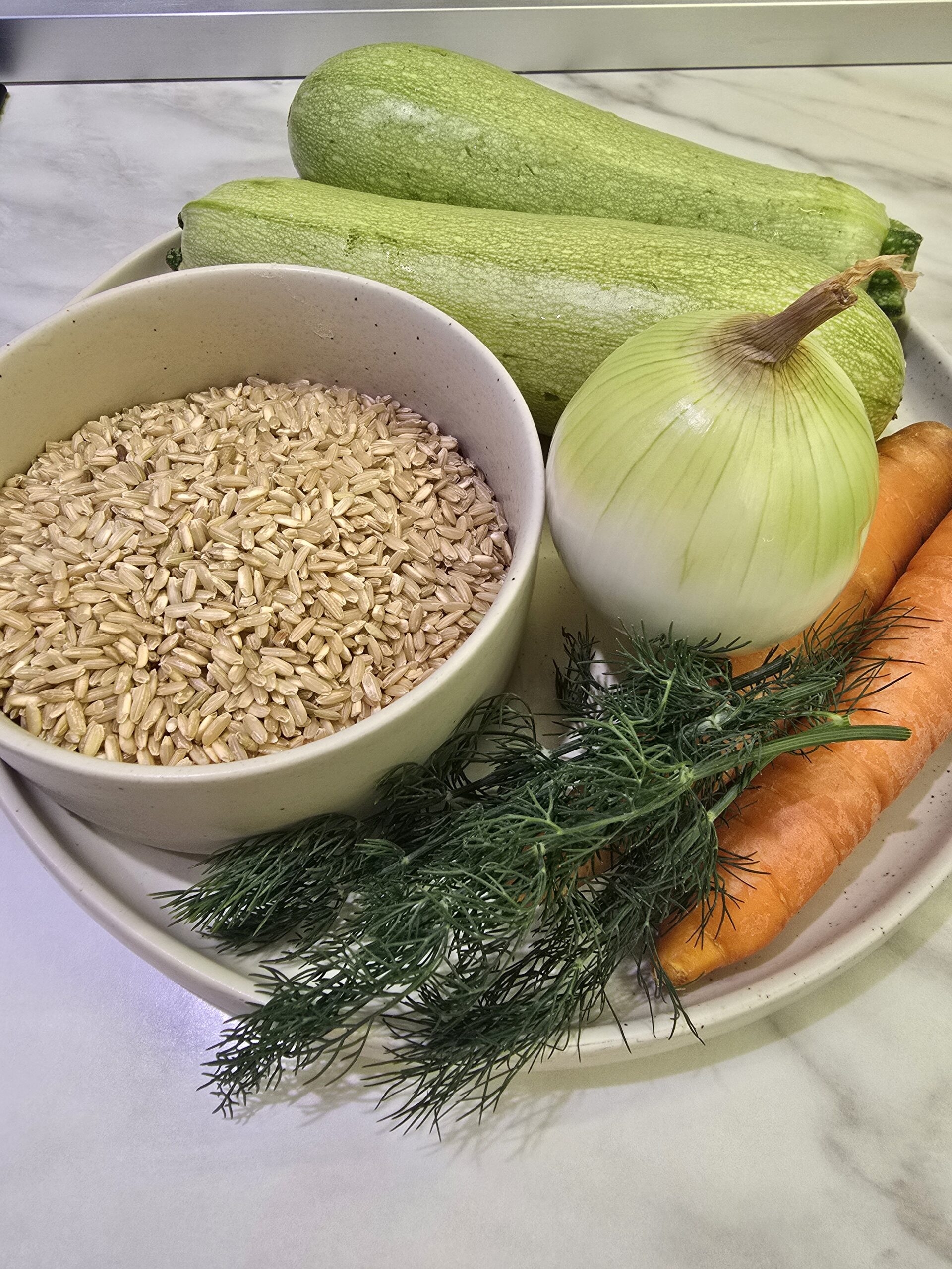 Zucchini with brown rice