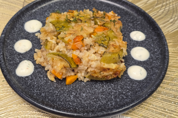 Zucchini with brown rice