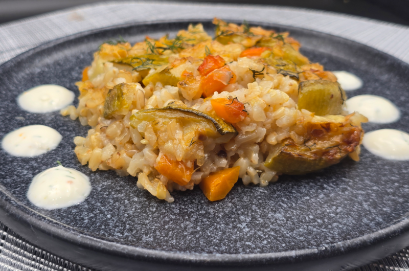 Zucchini with Brown Rice – Healthy and Easy Baked Vegetable (Video)