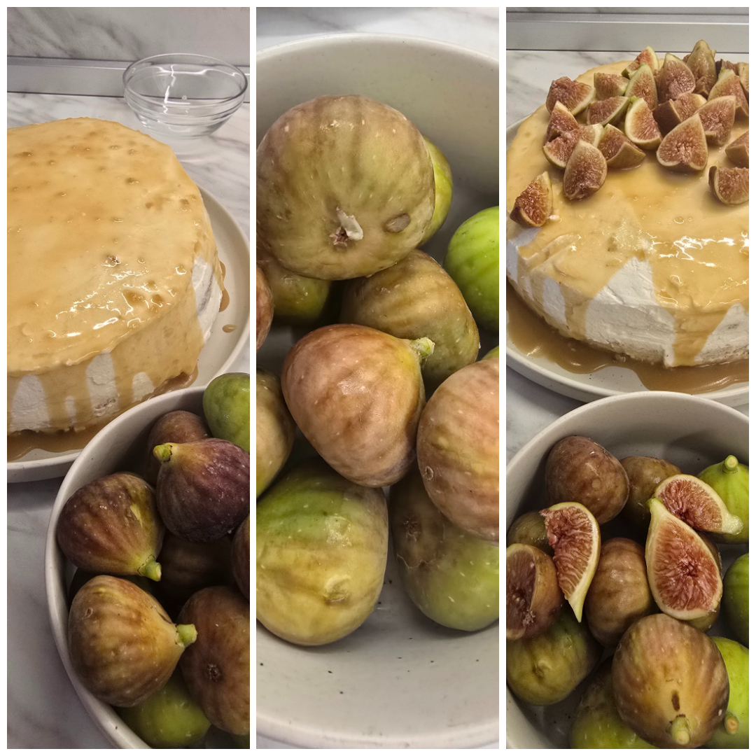 Cake with figs and salted caramel